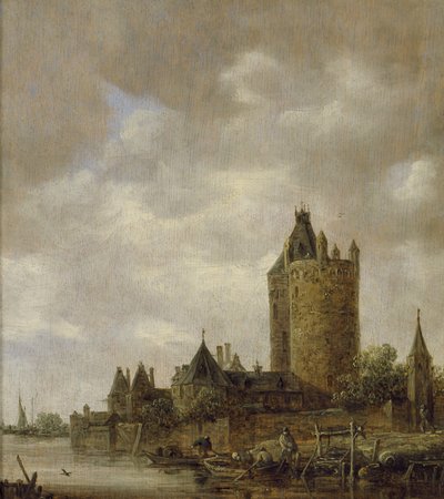 Een kasteel bij een rivier, 1647 door Jan Josephsz van Goyen